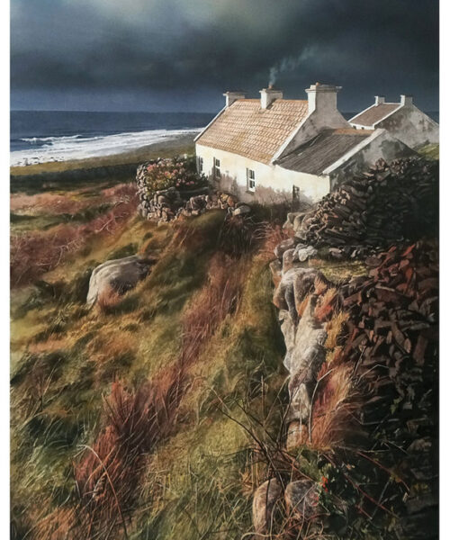 Winter Turf, Donegal Watercolour 71 x 49cms