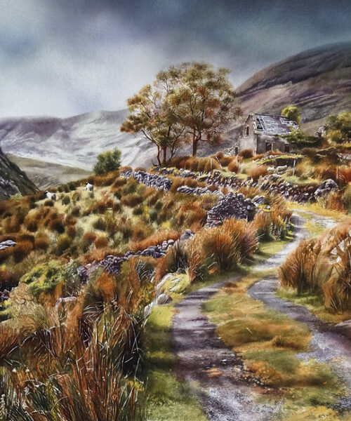The Black Valley, Kerry. Watercolour on Arches. 50 x 59cms